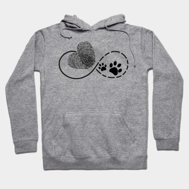 Eternity with finger print heart and dog paw print Hoodie by GULSENGUNEL